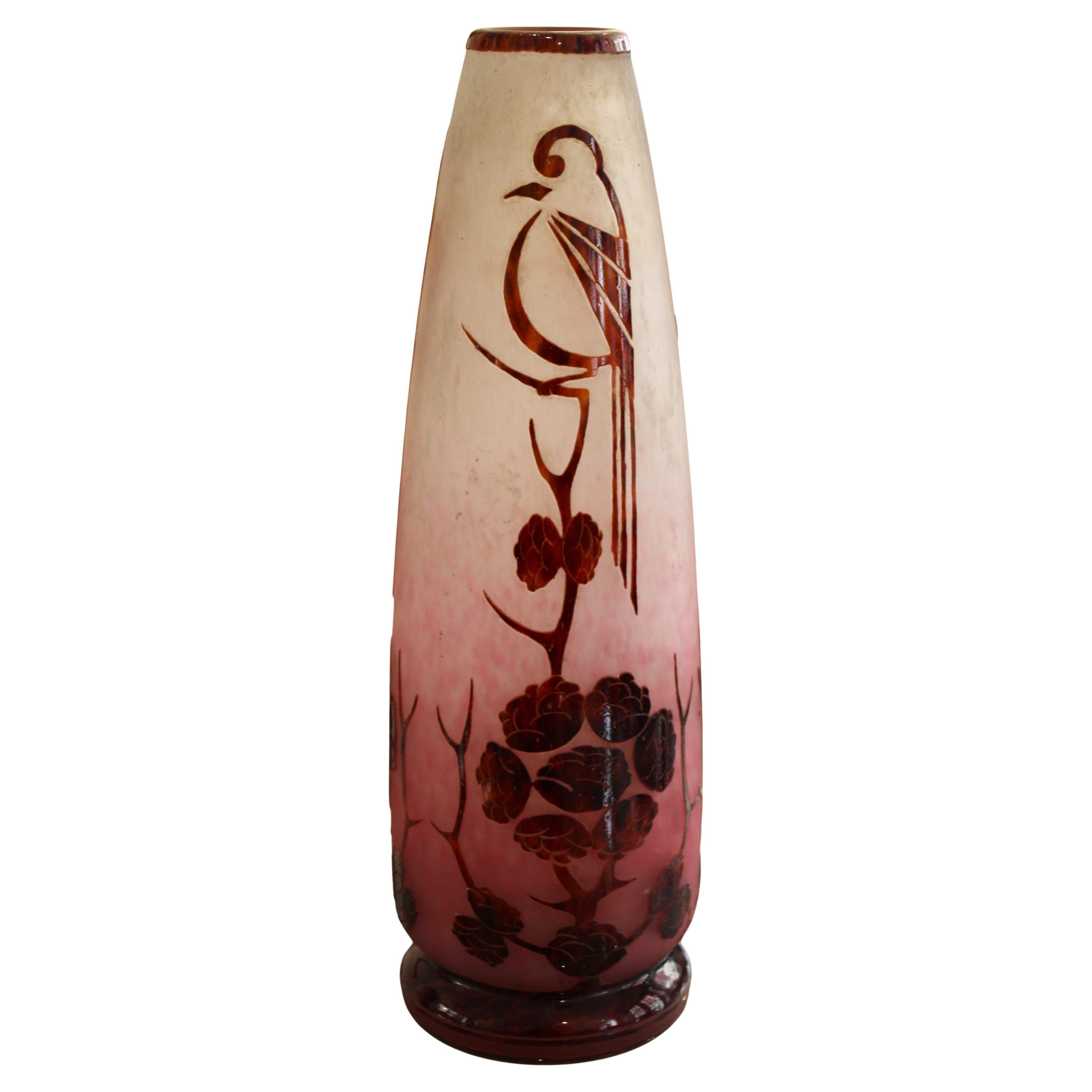 Vase, "Le verre français" France, 20th century