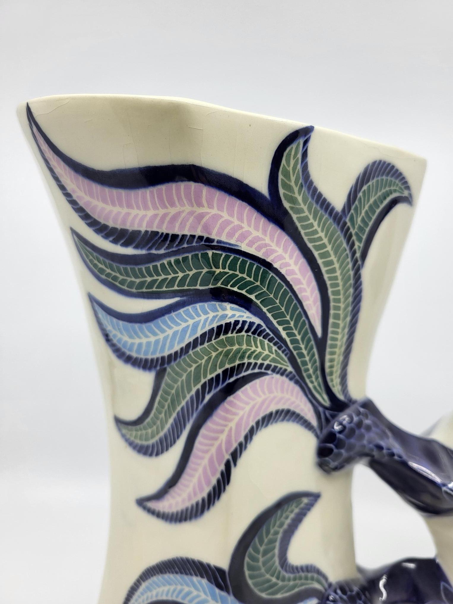 Vase Lézard Gabrielle Mackiewicz aus französischem Céramique 1970 (Emailliert) im Angebot