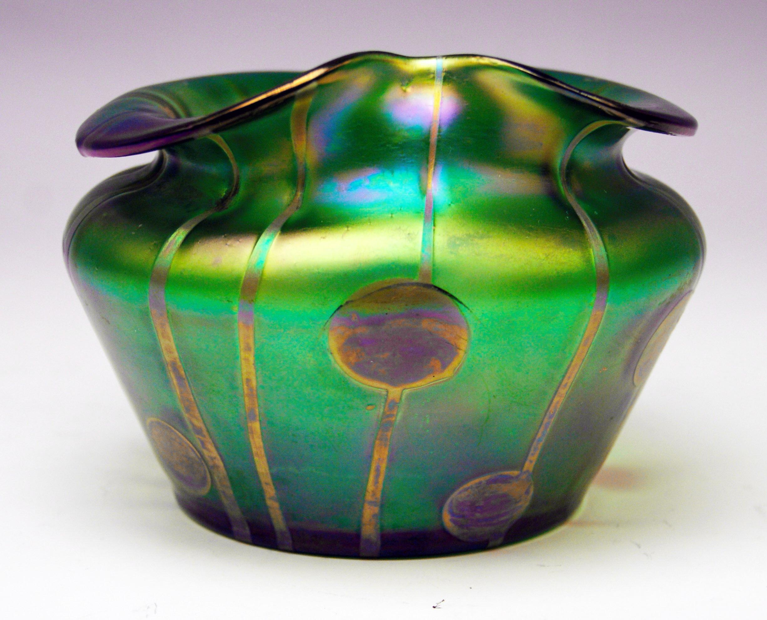 Austrian Vase Loetz Bohemia Art Nouveau Decor Spots and Stripes Kolo Moser Made