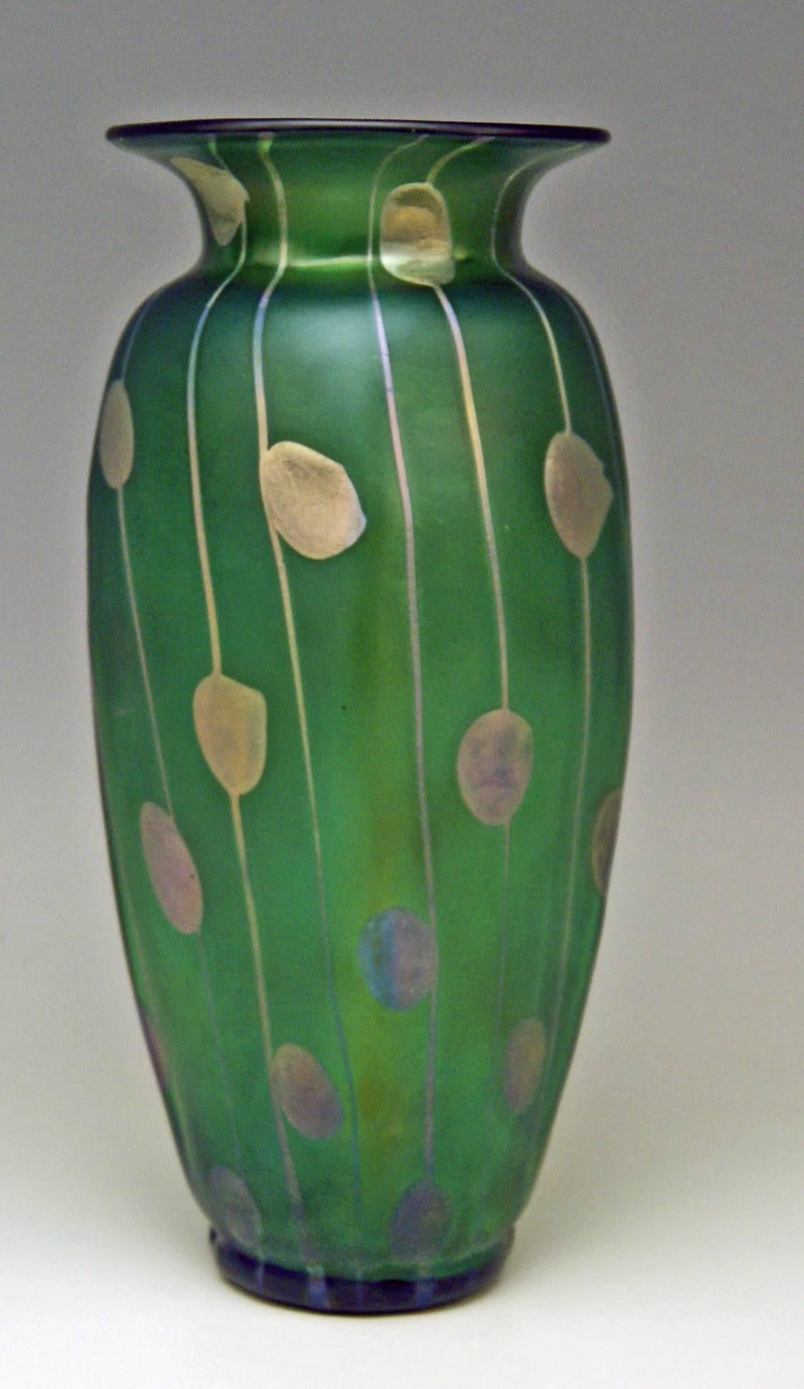 Austrian Vase Loetz Bohemia Art Nouveau Decor Spots and Stripes Kolo Moser, circa 1900