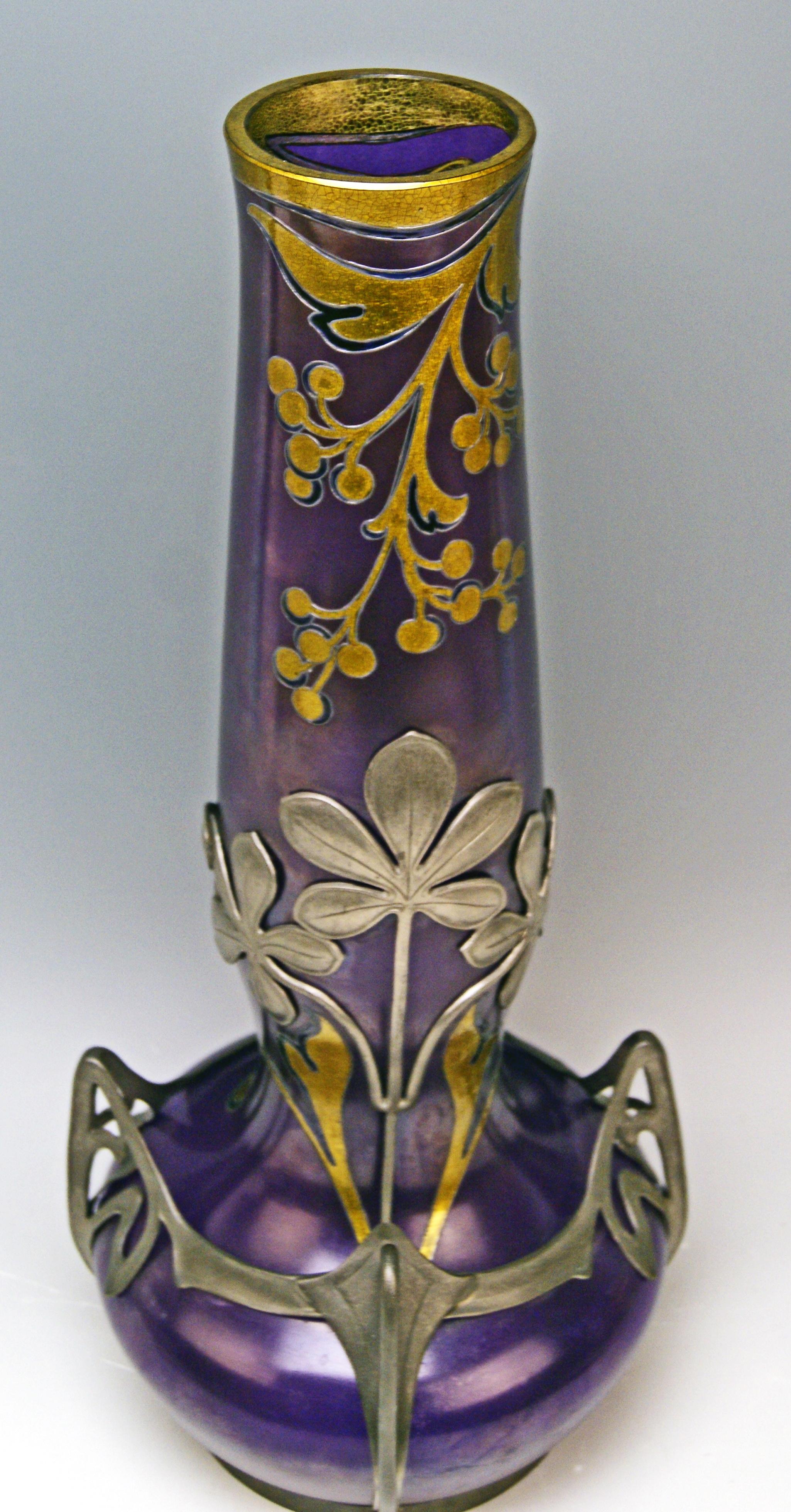 Vase Loetz Widow Klostermuehle Art Nouveau 1902 Phaenomen Genre Turmalin 2/538  In Excellent Condition In Vienna, AT