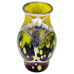Antique Vase Loetz Widow Klostermuehle Bohemia Art Nouveau Lemon Yellow Cytisus