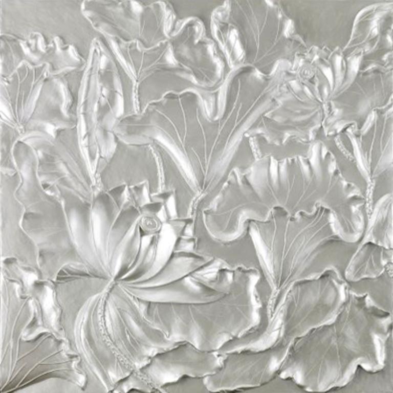 Vase Lotus:: aus Kunstharz:: Farbe weißes Perlmutt:: Italien (Italienisch) im Angebot