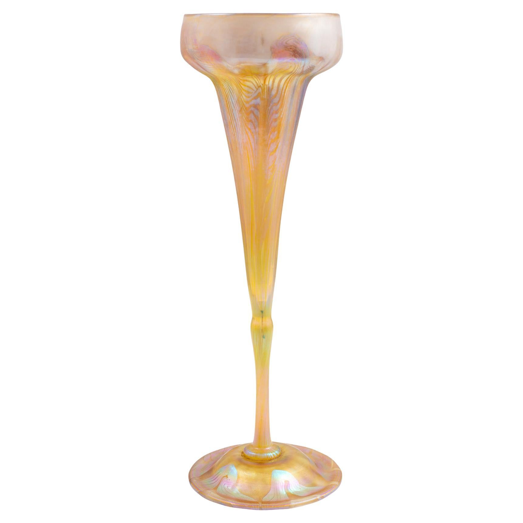 Vase Louis Comfort Tiffany Iridescent Favrile Glass 1896 Orange Art Nouveau