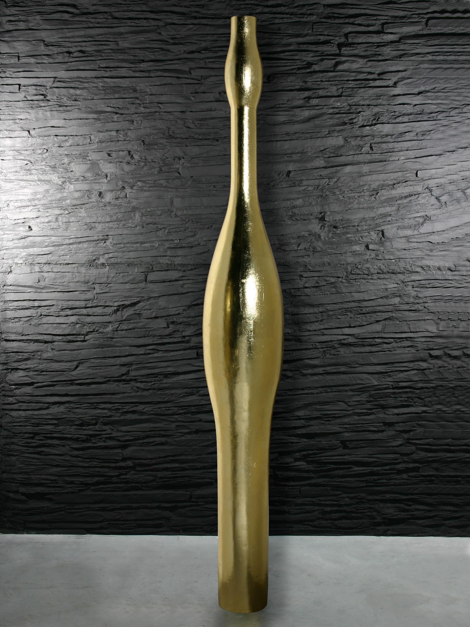Modern Vase Madam, in Resin, Gold Leaf or Silver Leaf finish, Made in Italy For Sale