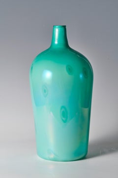 Vase made of Lattimo glass with concentric murrine glass rings; rim