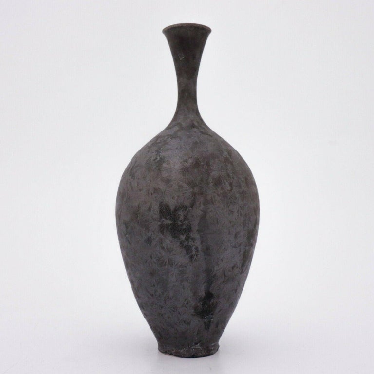 Vase Matte Dark Gray Crystalline Glaze Isak Isaksson Contemporary