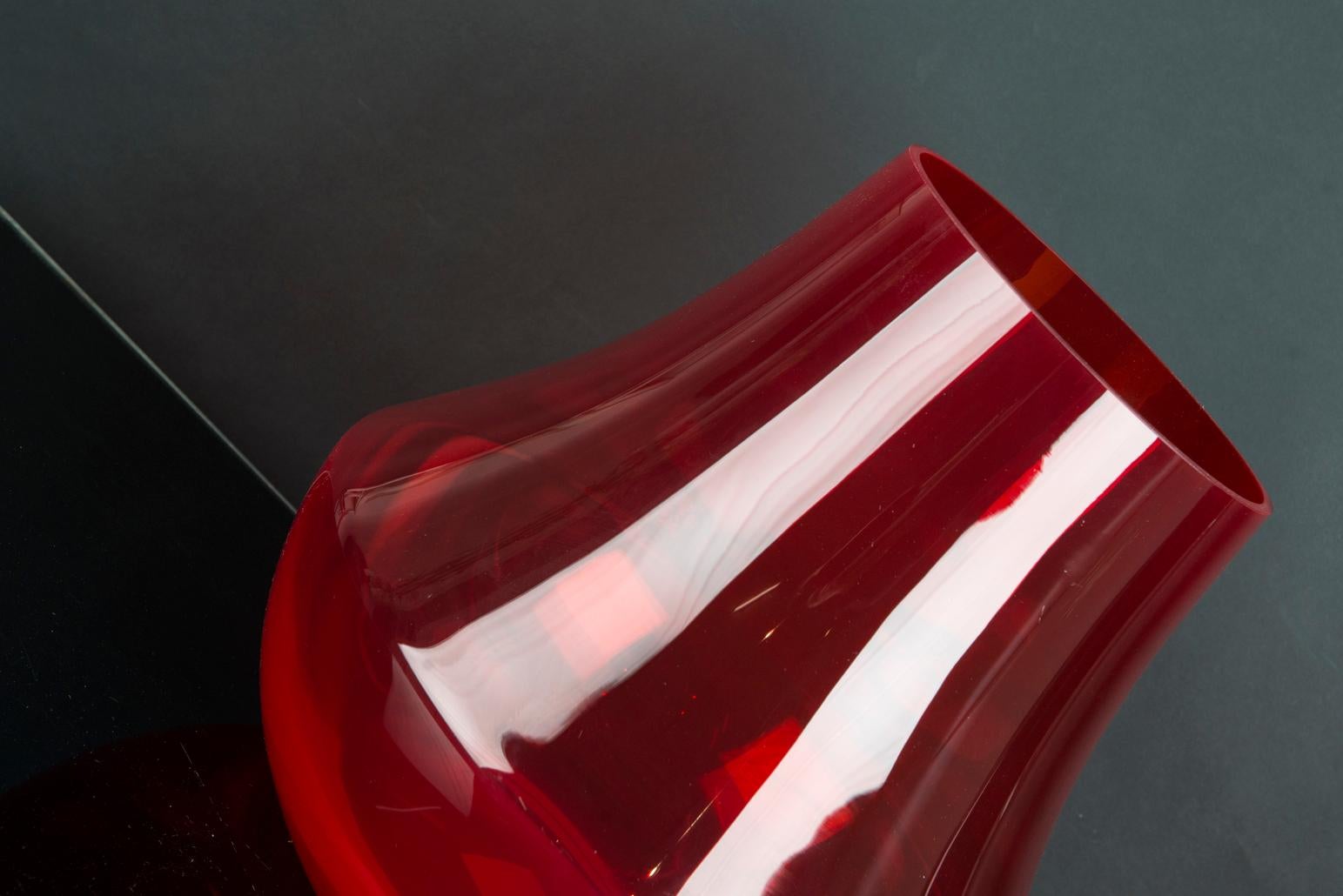 Vase Maxi Minimes Red, in Glass, Italy In New Condition For Sale In Treviso, Treviso