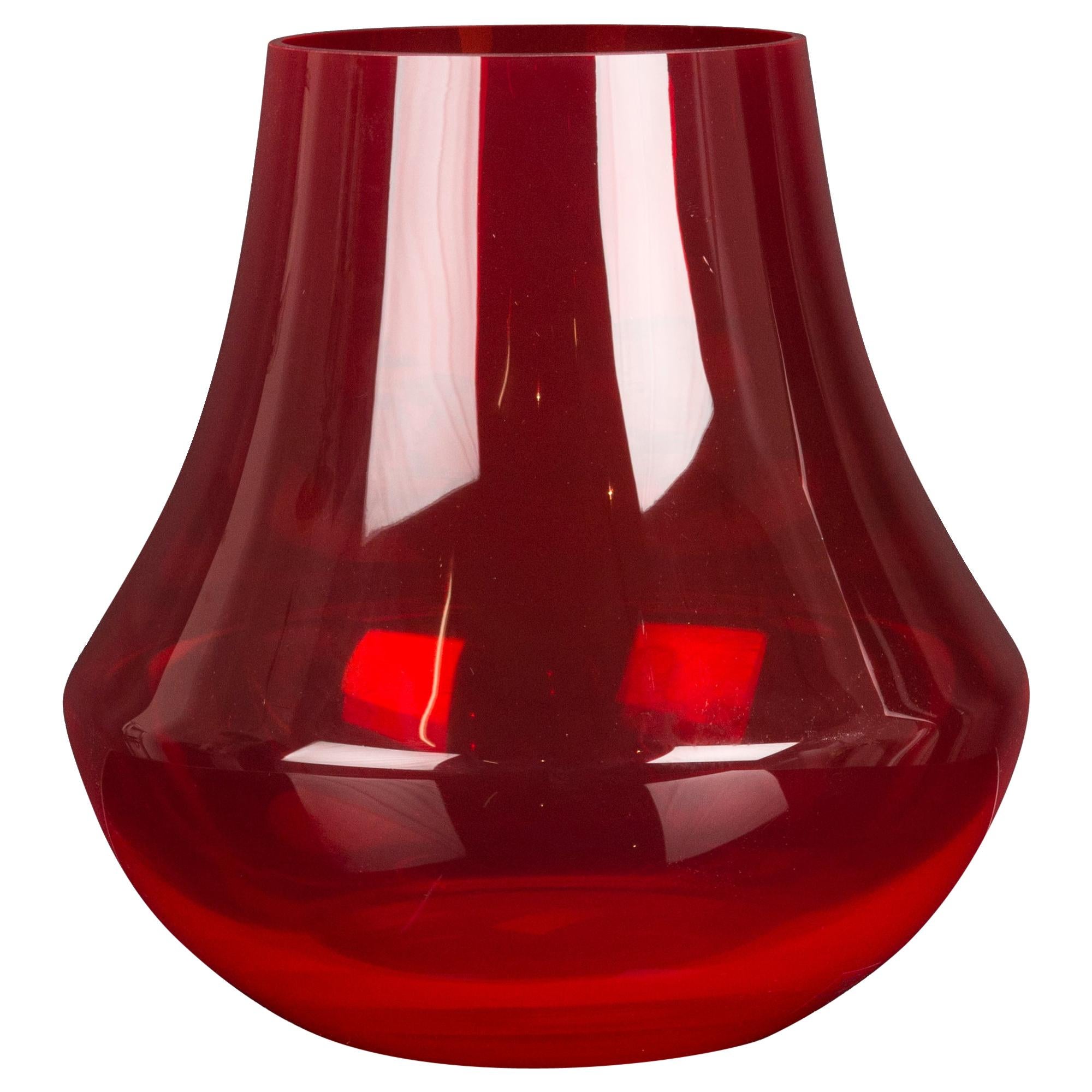 Vase Maxi Minimes Rot:: aus Glas:: Italien