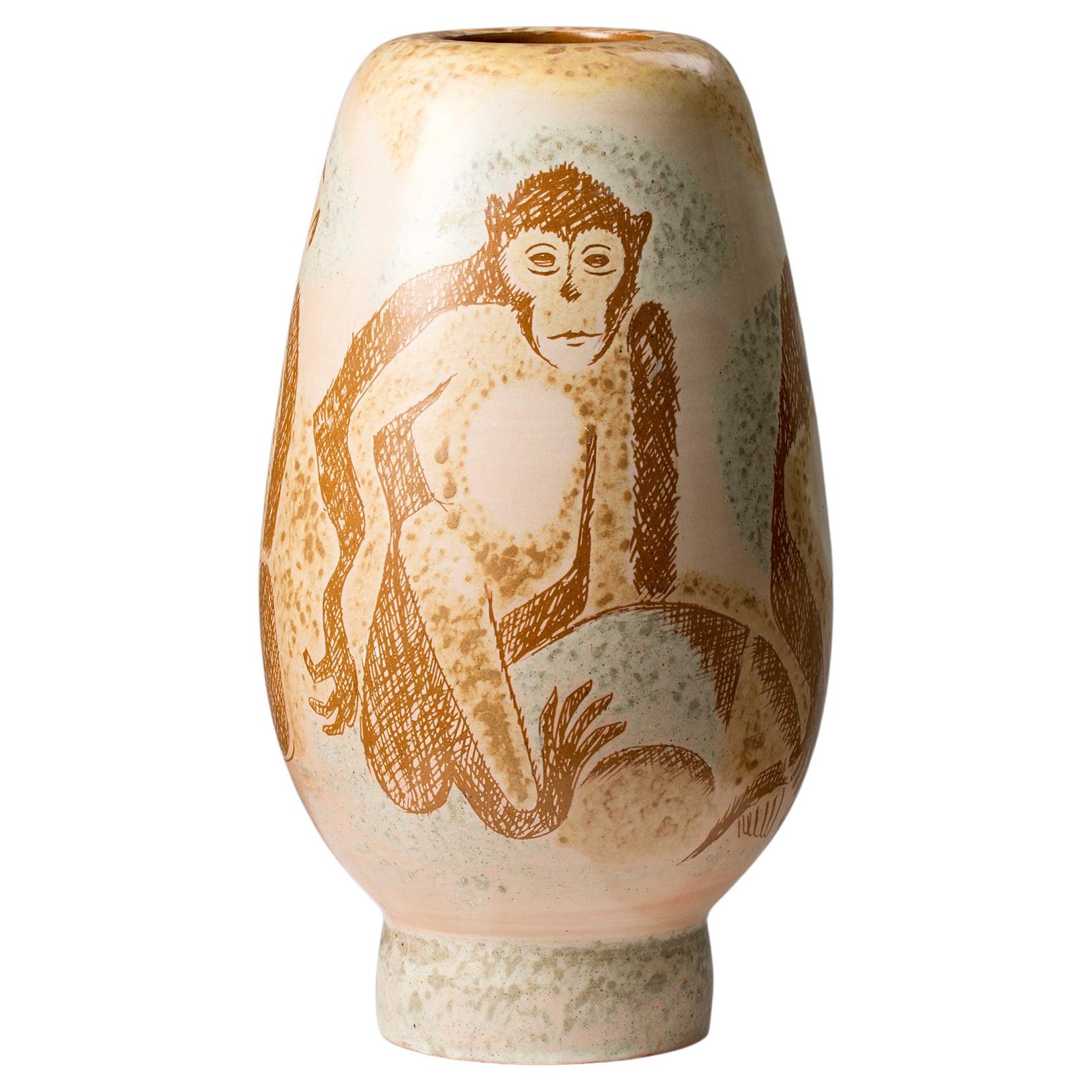 Vaso modello 352 disegnato da Vicke Lindstrand, Svezia, 1944-48.