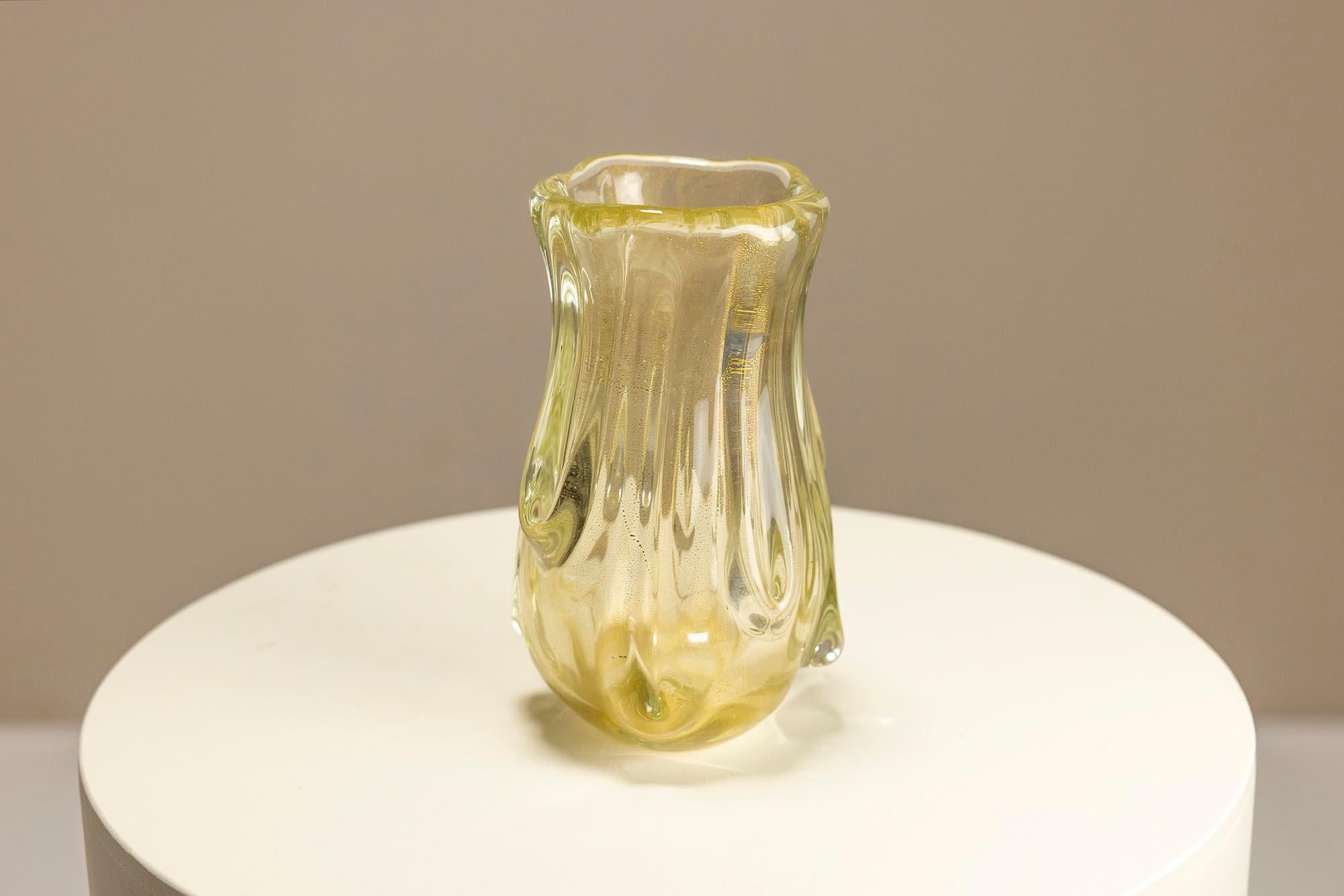 Mid-Century moderno Vaso Model 3627 in Topazio Oro, Induto da Flavio Poli, Italia 1937 in vendita
