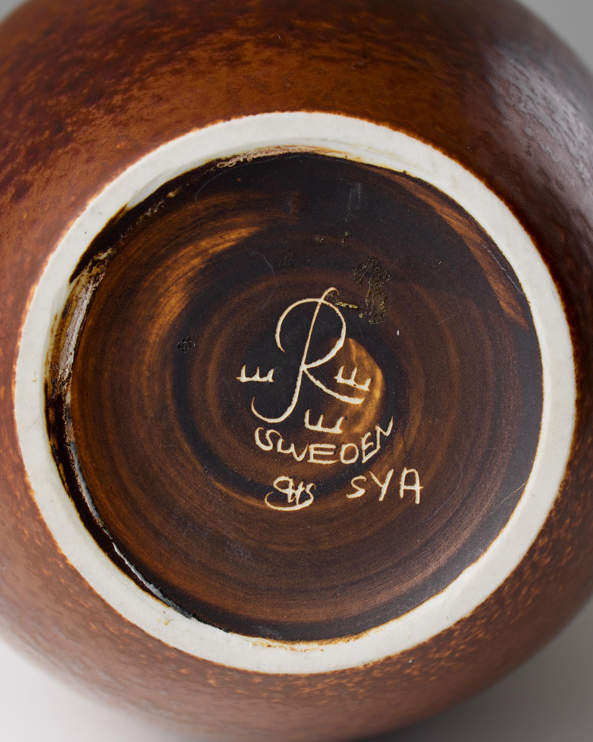 Vase, modèle SYA, Design/One Carl-Harry Stålhane, Rörstrand Suède, années 1960 en vente 2