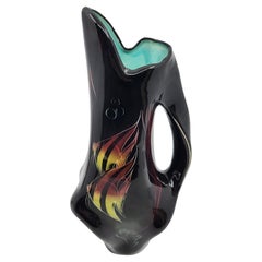 Vase Monacera en céramique décor poissons Côte-d'Azur 1950 Vintage Monaco