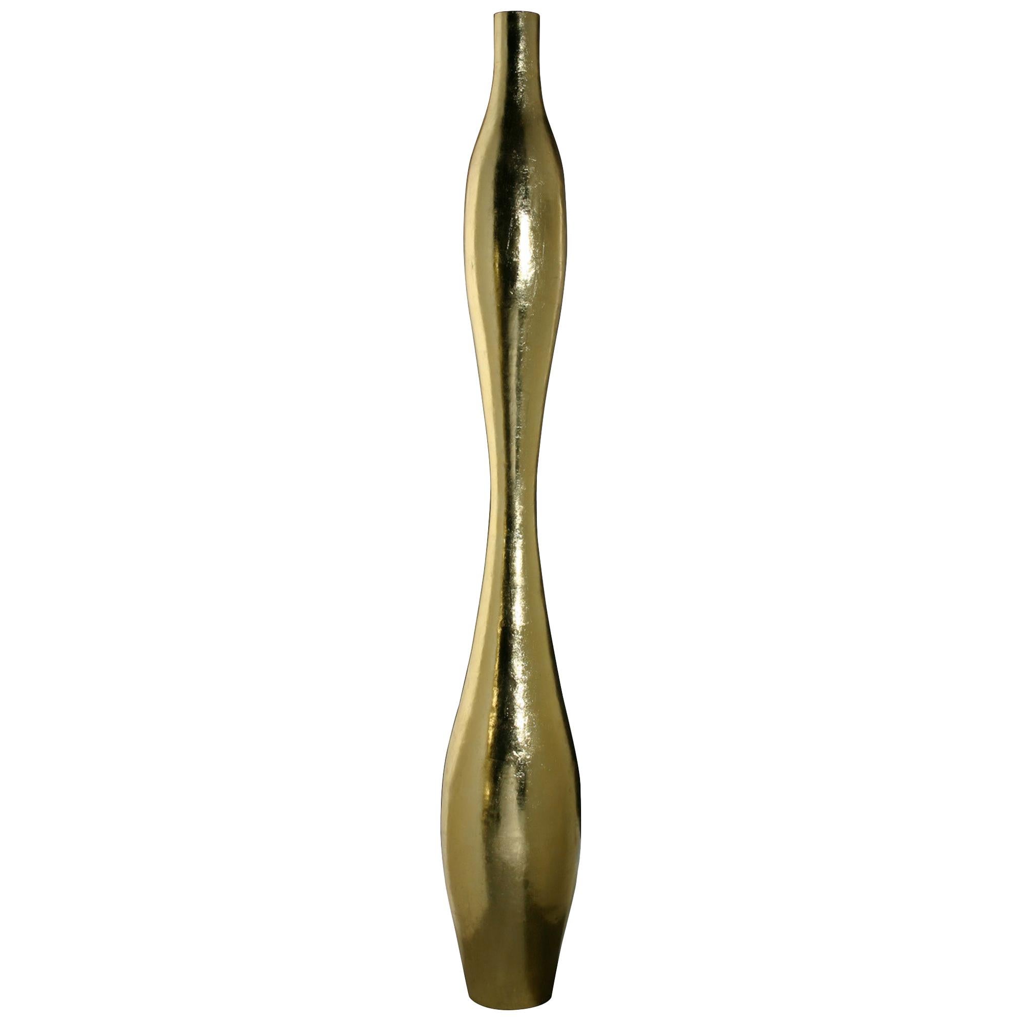 Vase Monsieur, in Resin, Gold Leaf or Silver Leaf finish, Made in Italy For Sale