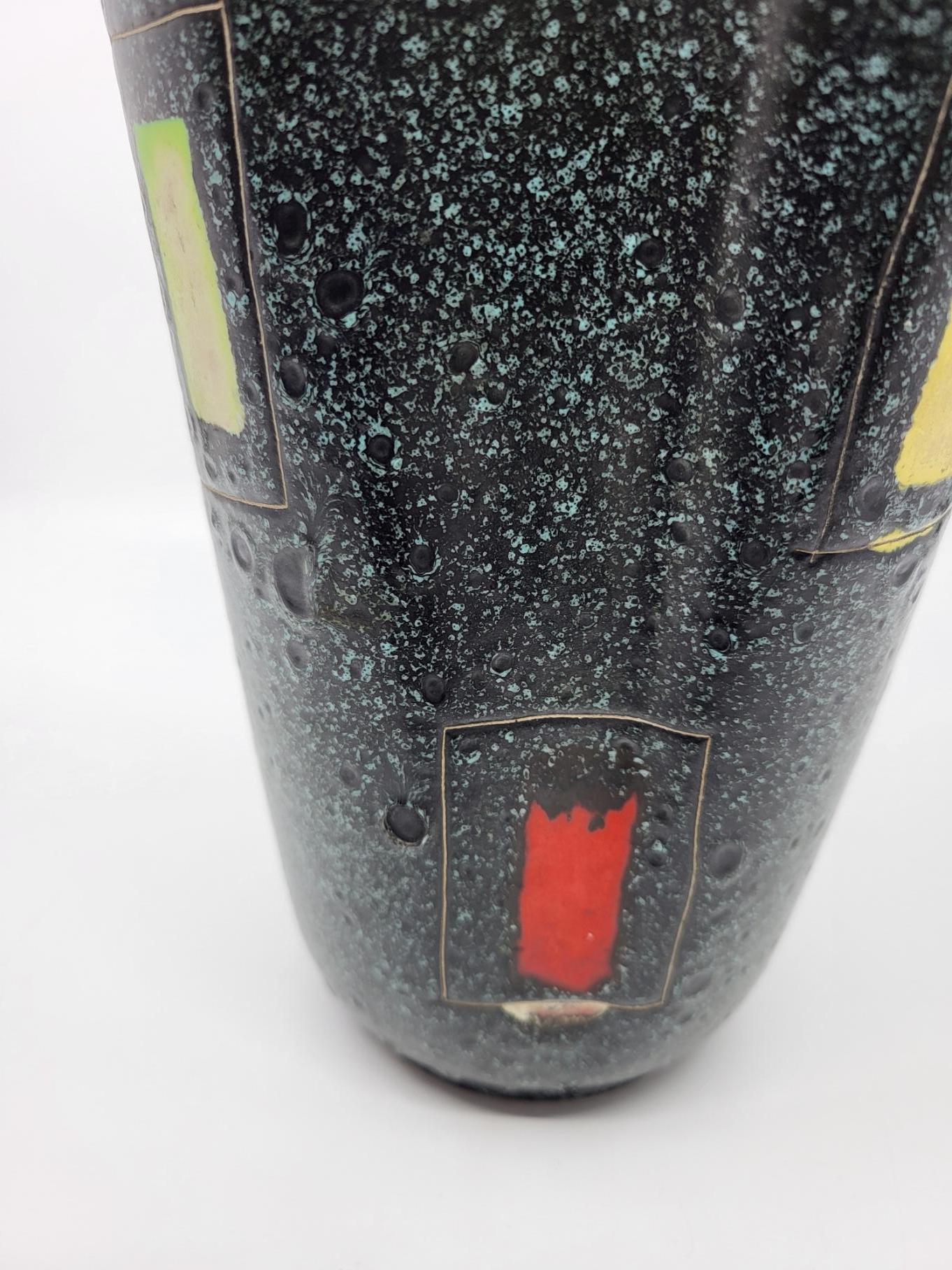 Vaso mouchoir Poët-laval in céramique granité multicolore Francia 1950 In condizioni buone in vendita a London, England