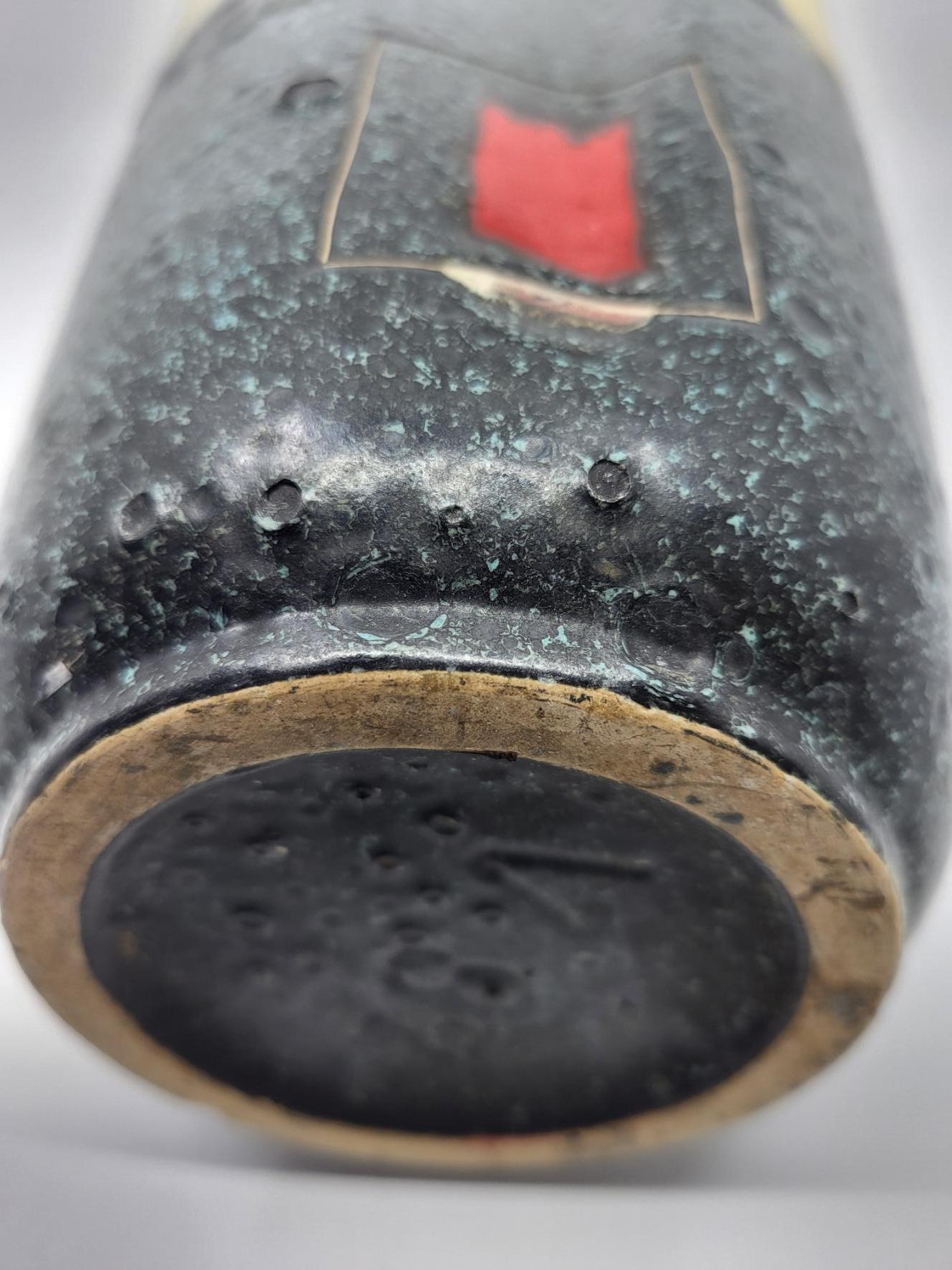 XX secolo Vaso mouchoir Poët-laval in céramique granité multicolore Francia 1950 in vendita