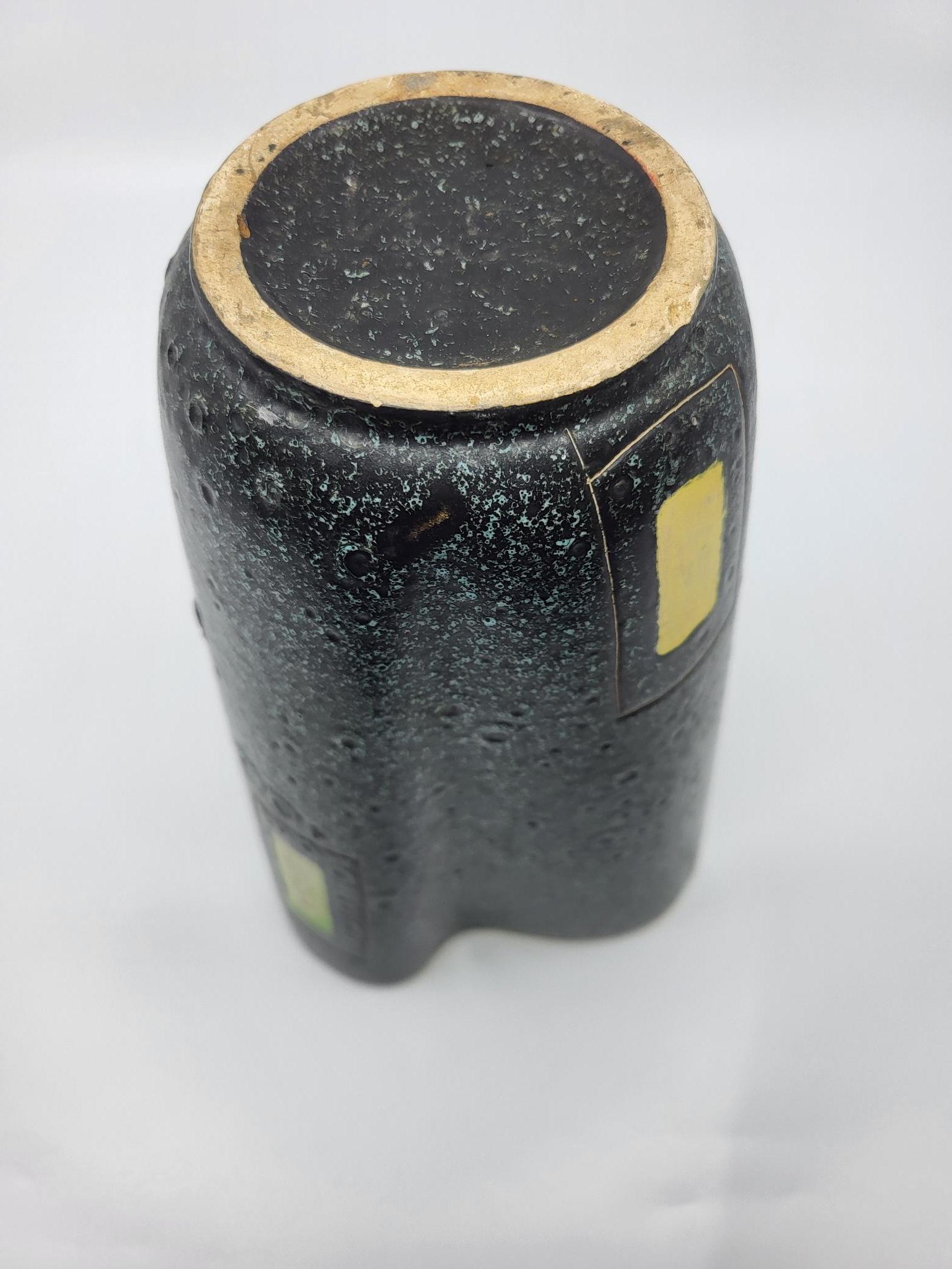 Vaso mouchoir Poët-laval in céramique granité multicolore Francia 1950 in vendita 1