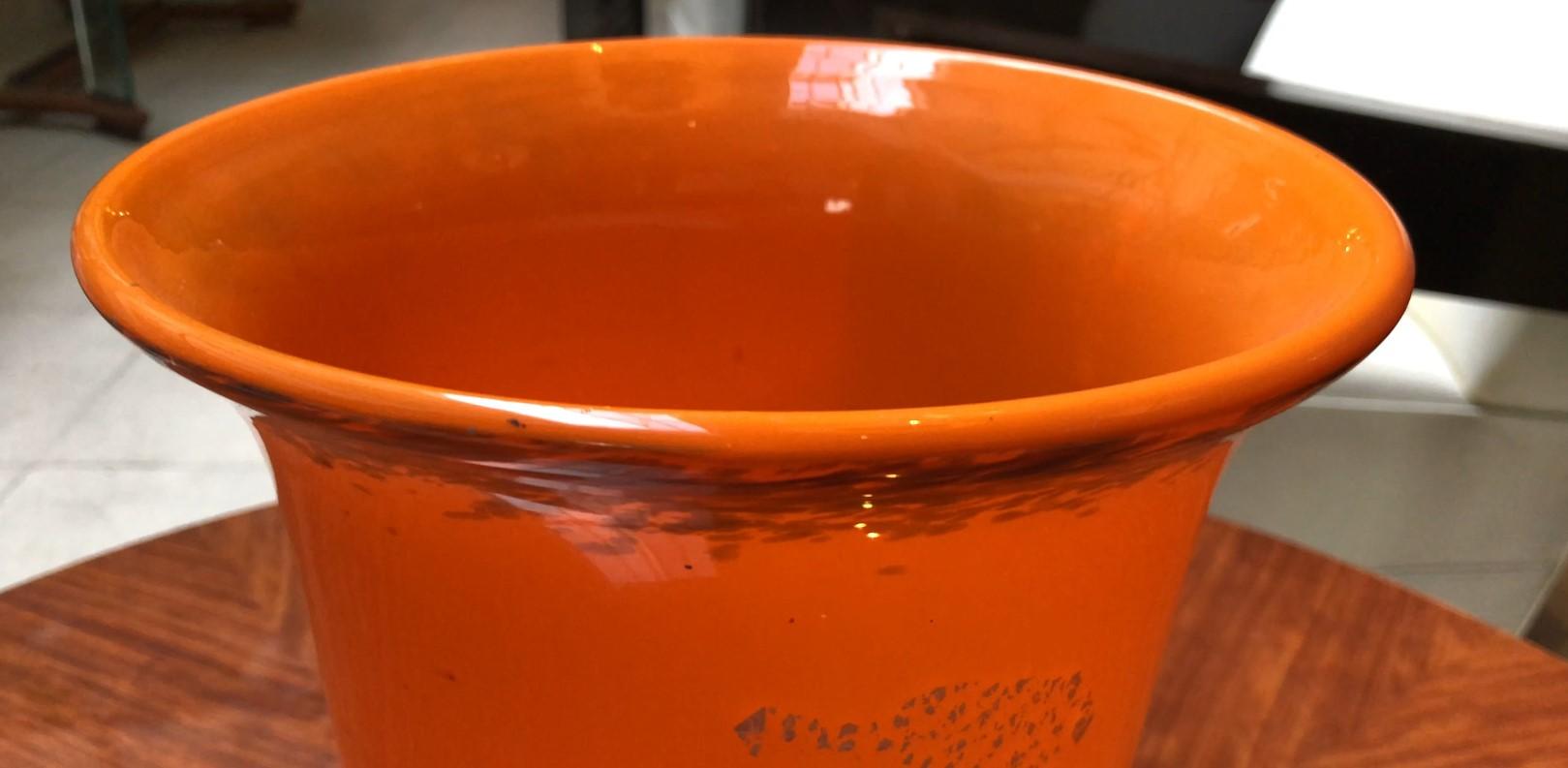 Vase Muller Freres mit Anwendungen in Silber, signiert: Frankreich im Angebot 3