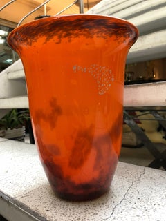 Vase Muller Freres with Applications in Silver, Sign: France