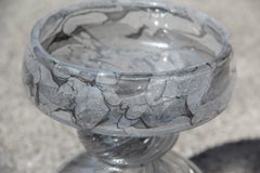 Vase Murano Glass Style Ercole Barovier Efeso Grey Trasparente Color Round
