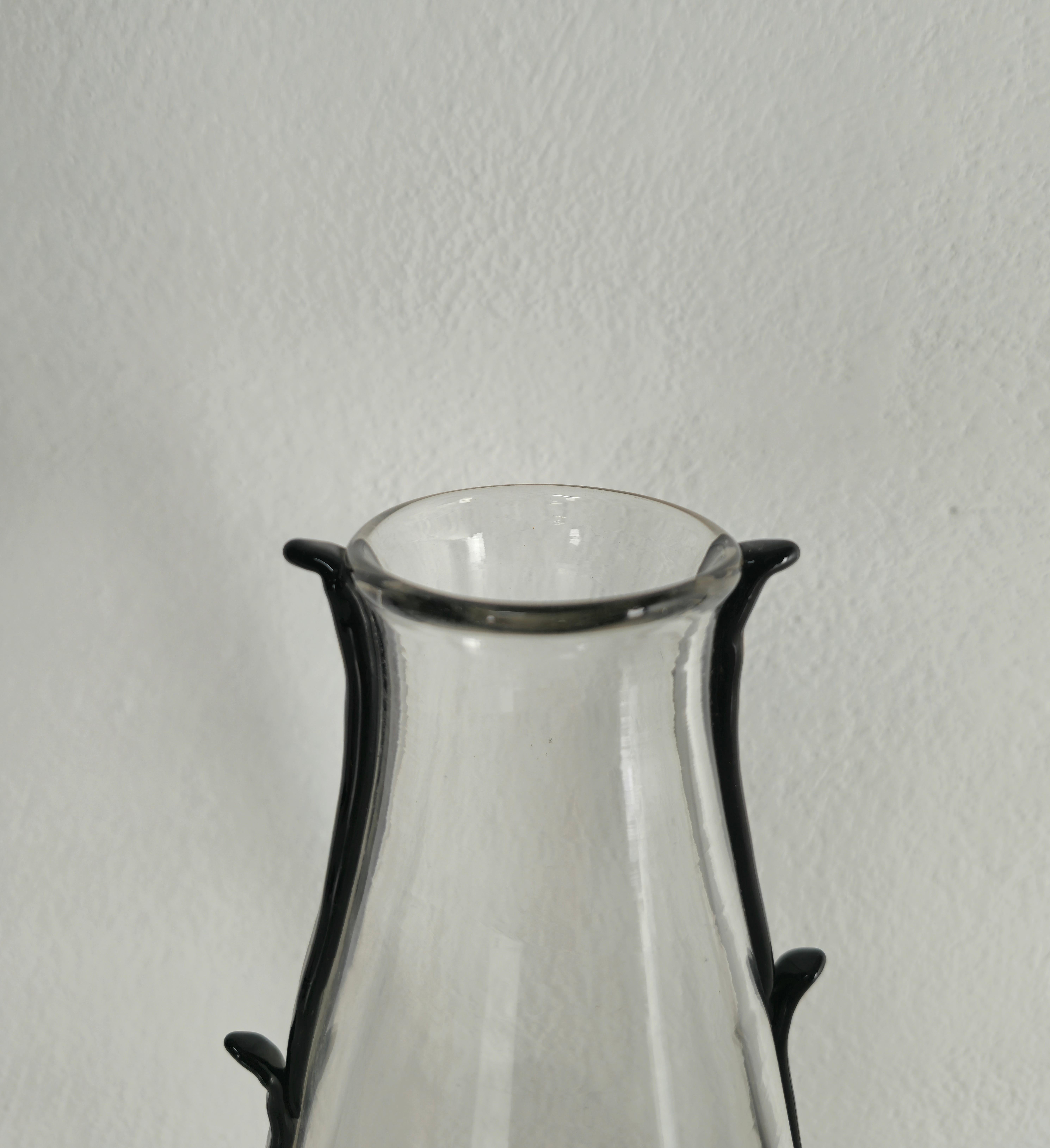 Vase Murano Glass Vittorio Zecchin for MVM Cappellin Black Midcentury Italy 1920 1
