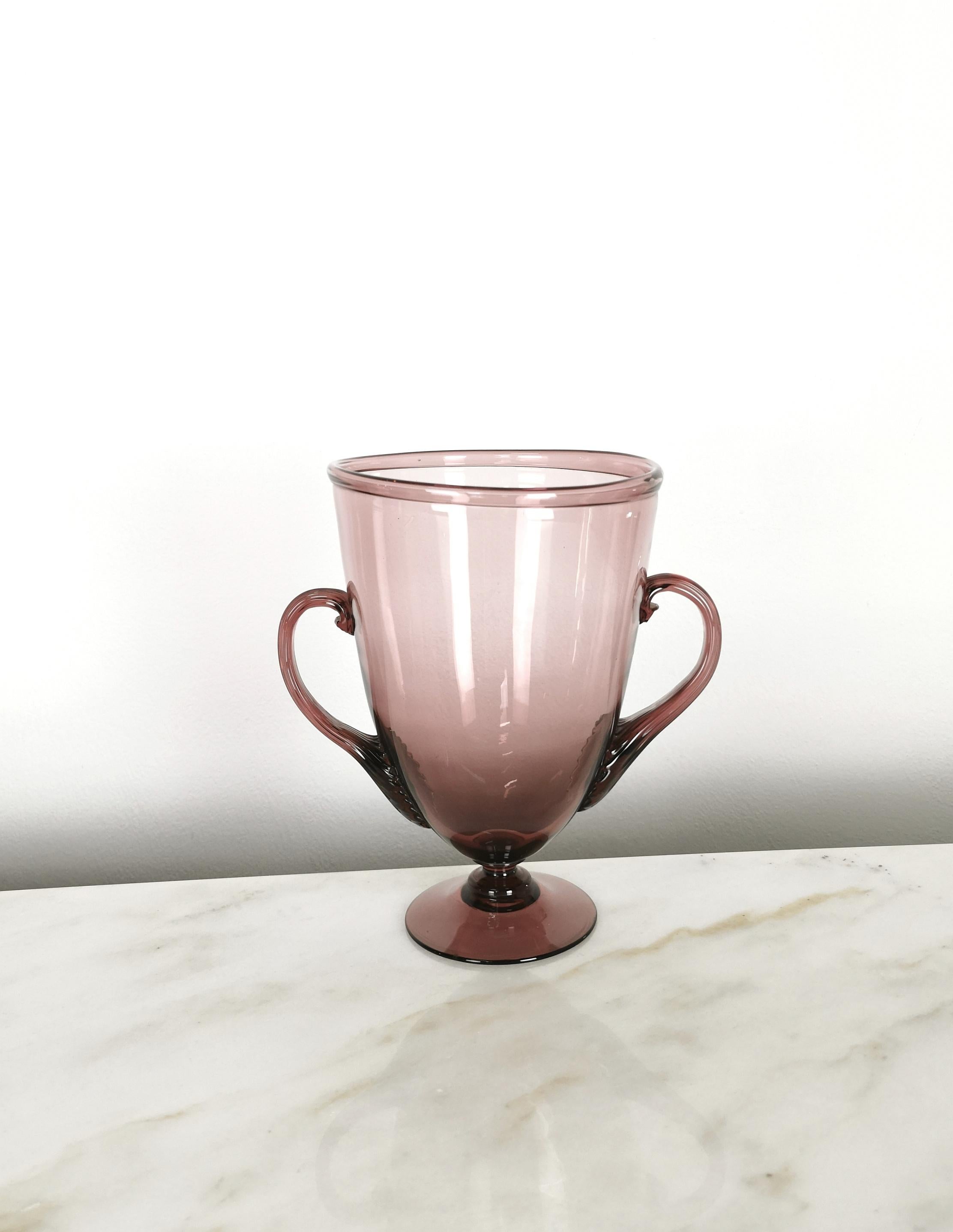 Italian Vase Murano Glass Vittorio Zecchin for MVM Cappellin Mid-Century, Italy, 1930s