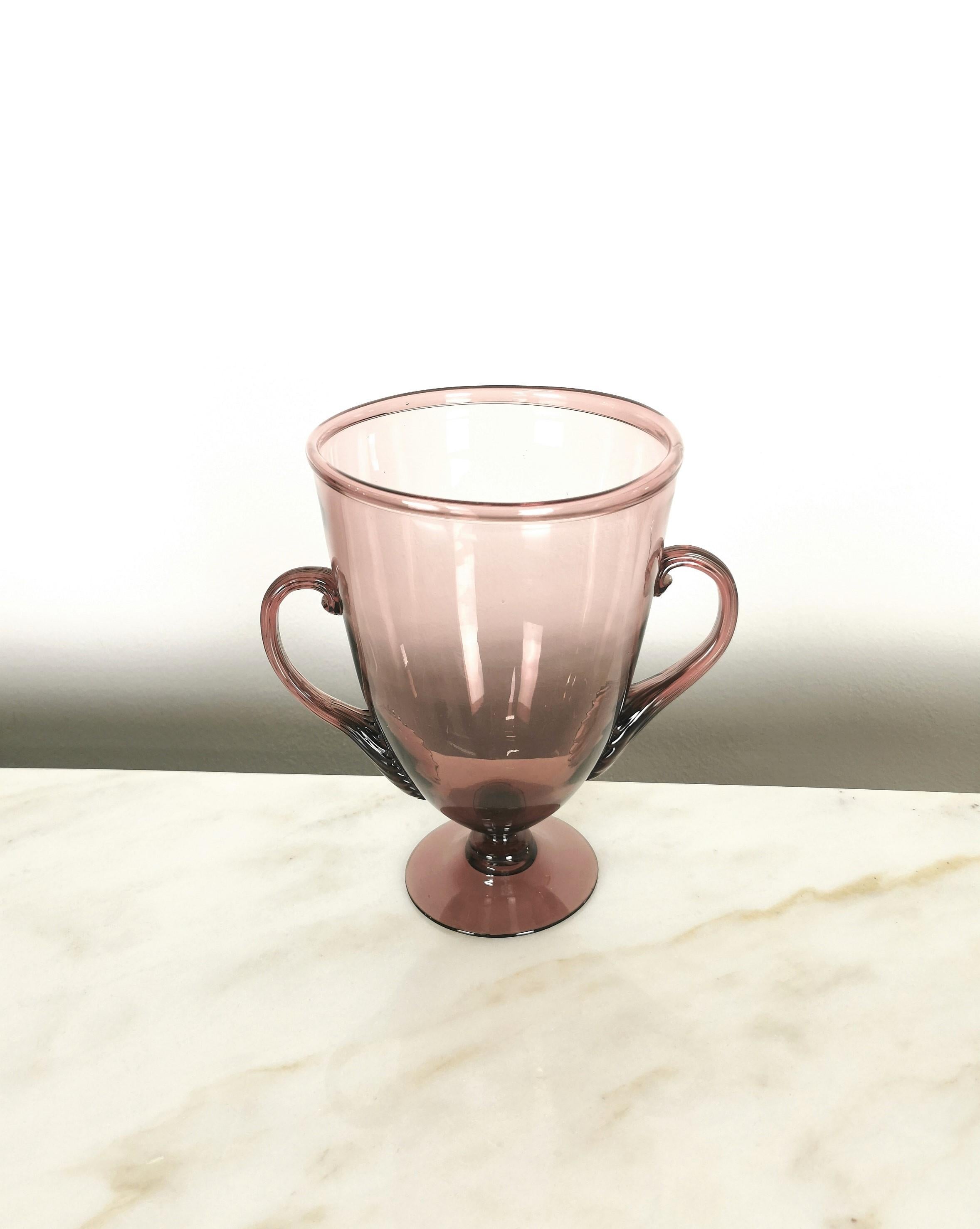 Mid-20th Century Vase Murano Glass Vittorio Zecchin for MVM Cappellin Mid-Century, Italy, 1930s