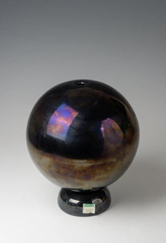 Vase "nero irridato". Design possibly by Carlo Scarpa by Cappelin