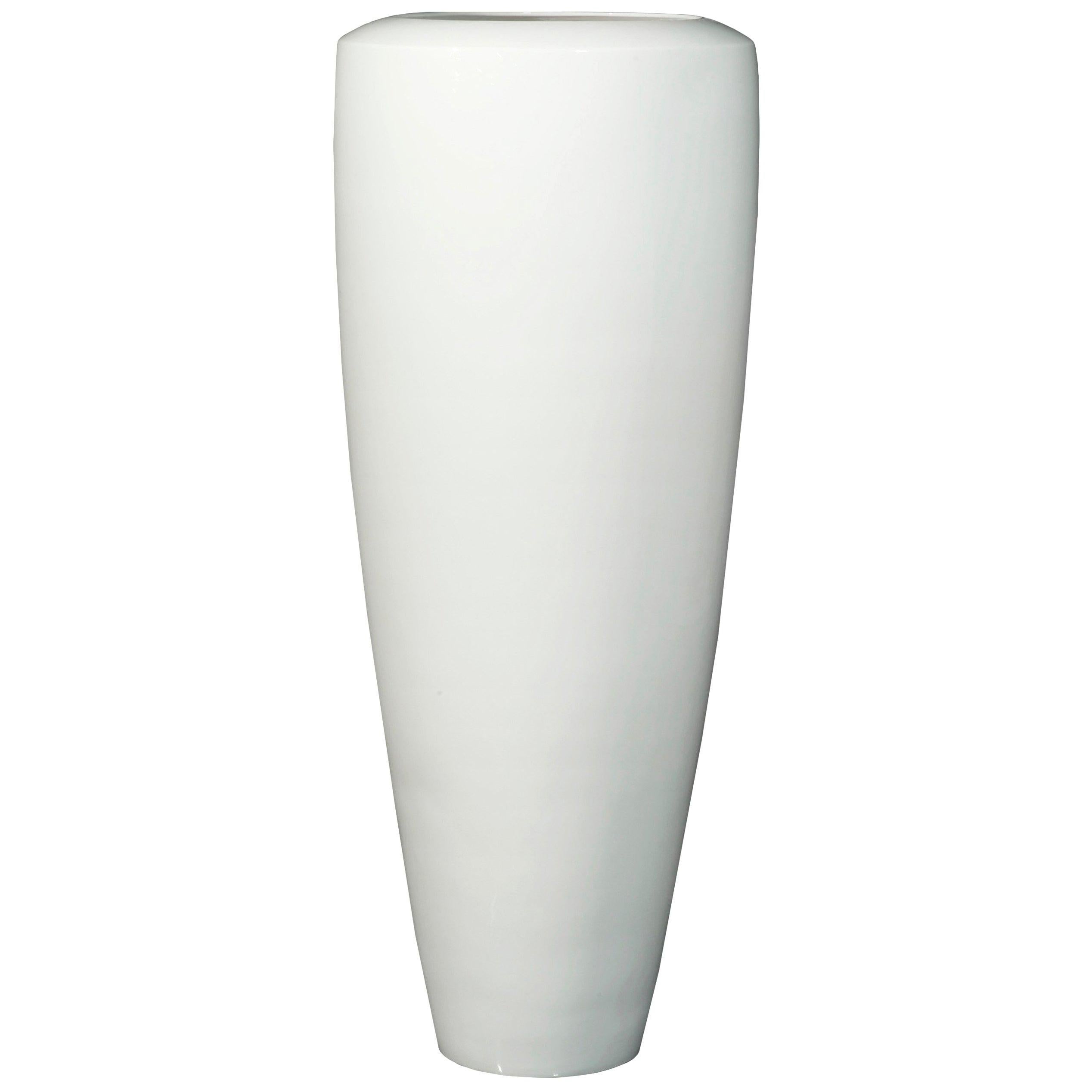 Vase Obice Medium aus Keramik, glänzend weiß, Italien