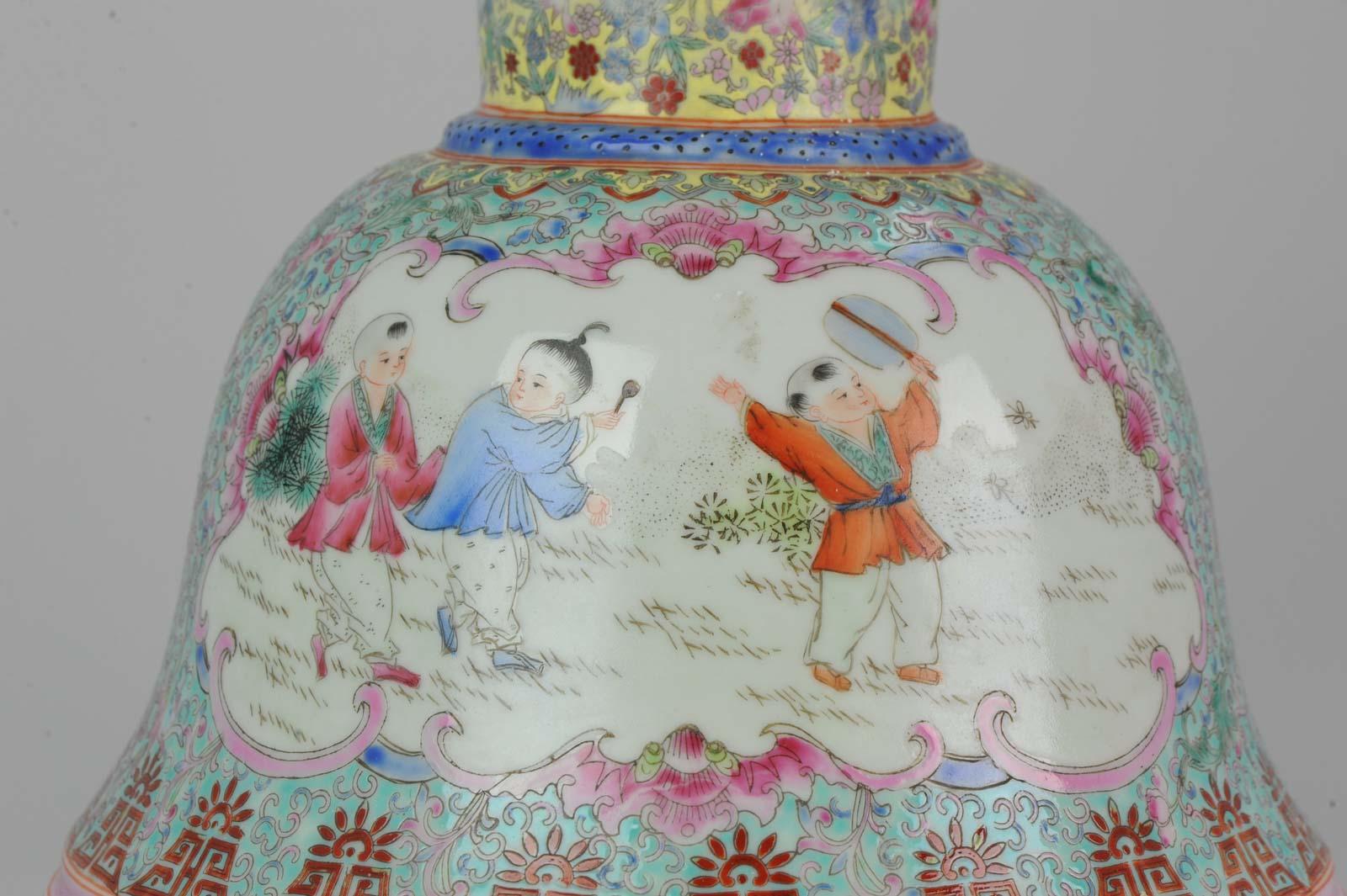 Vase of Chinese Porcelain 1960s-1980s Proc Vase with Boys Playing Games For Sale 10