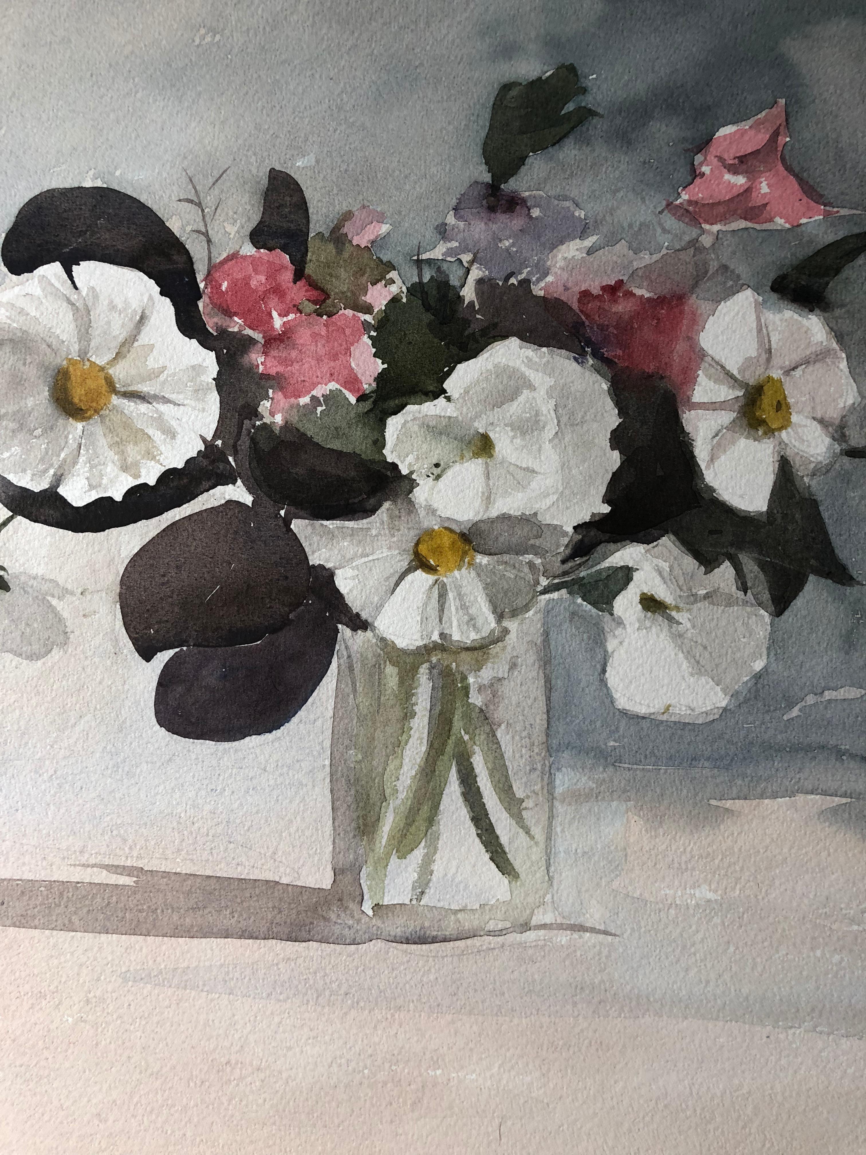 Vase of Flowers
by Ronald Birch, British circa 1970's
watercolour on art paper, unframed
overall paper measures: 15 x 22.25 inches

*FREE SHIPPING ON THIS PAINTING*: AMERICAN, EUROPE & UNITED KINGDOM

Lovely original watercolour painting by