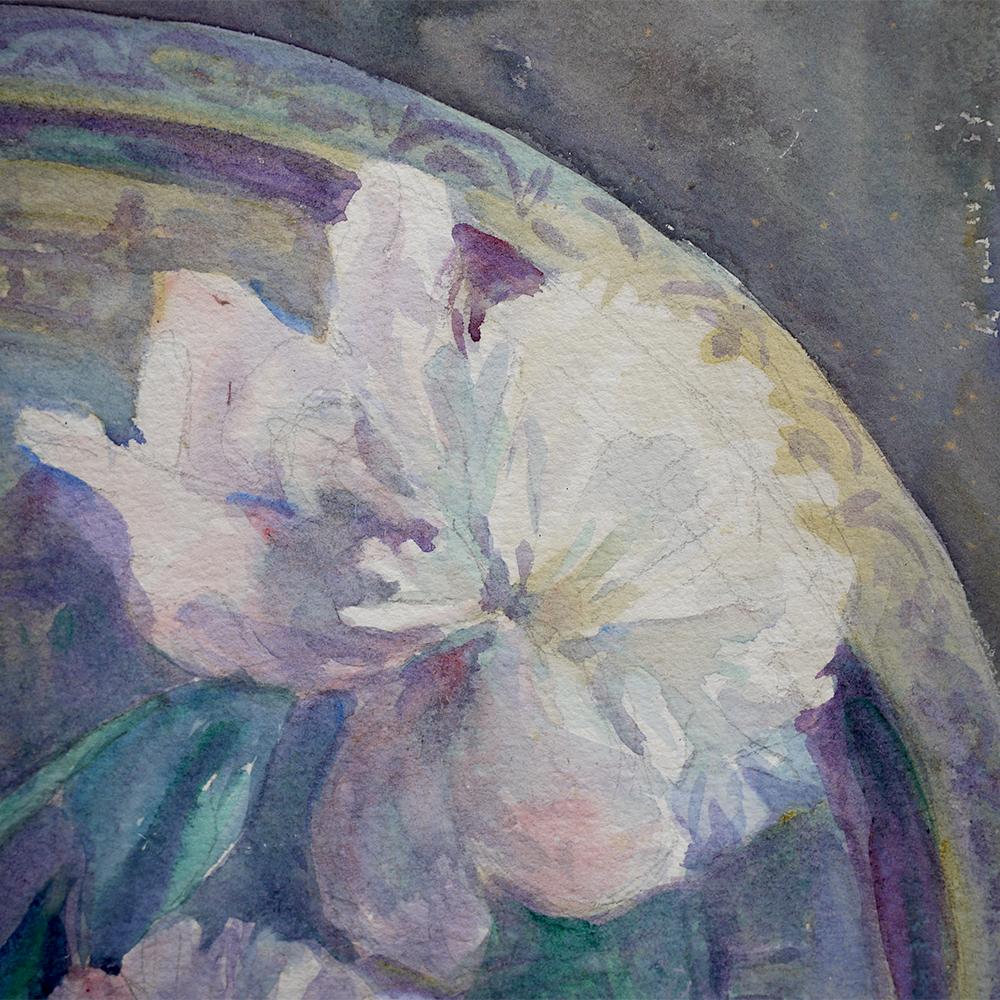 Vase de fleurs:: peinture à l'aquarelle:: Francine Gaudrion:: 1929 1