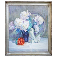 Vase of Flowers Watercolor Painting, Francine Gaudrion, 1929