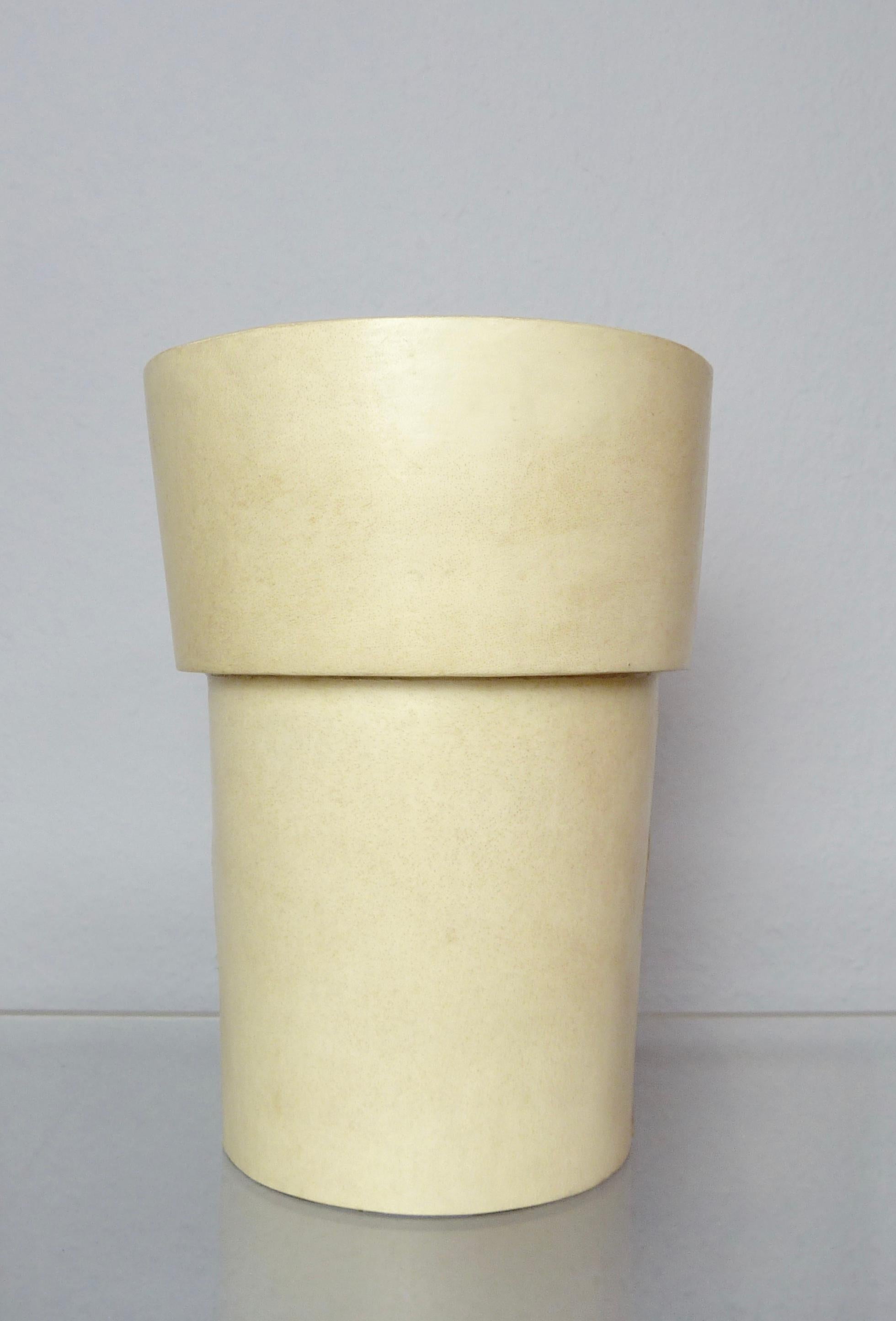 Post-Modern Vase of Parchment Leather over Paper Mâché by R&Y Augousti, Paris, 1990s For Sale