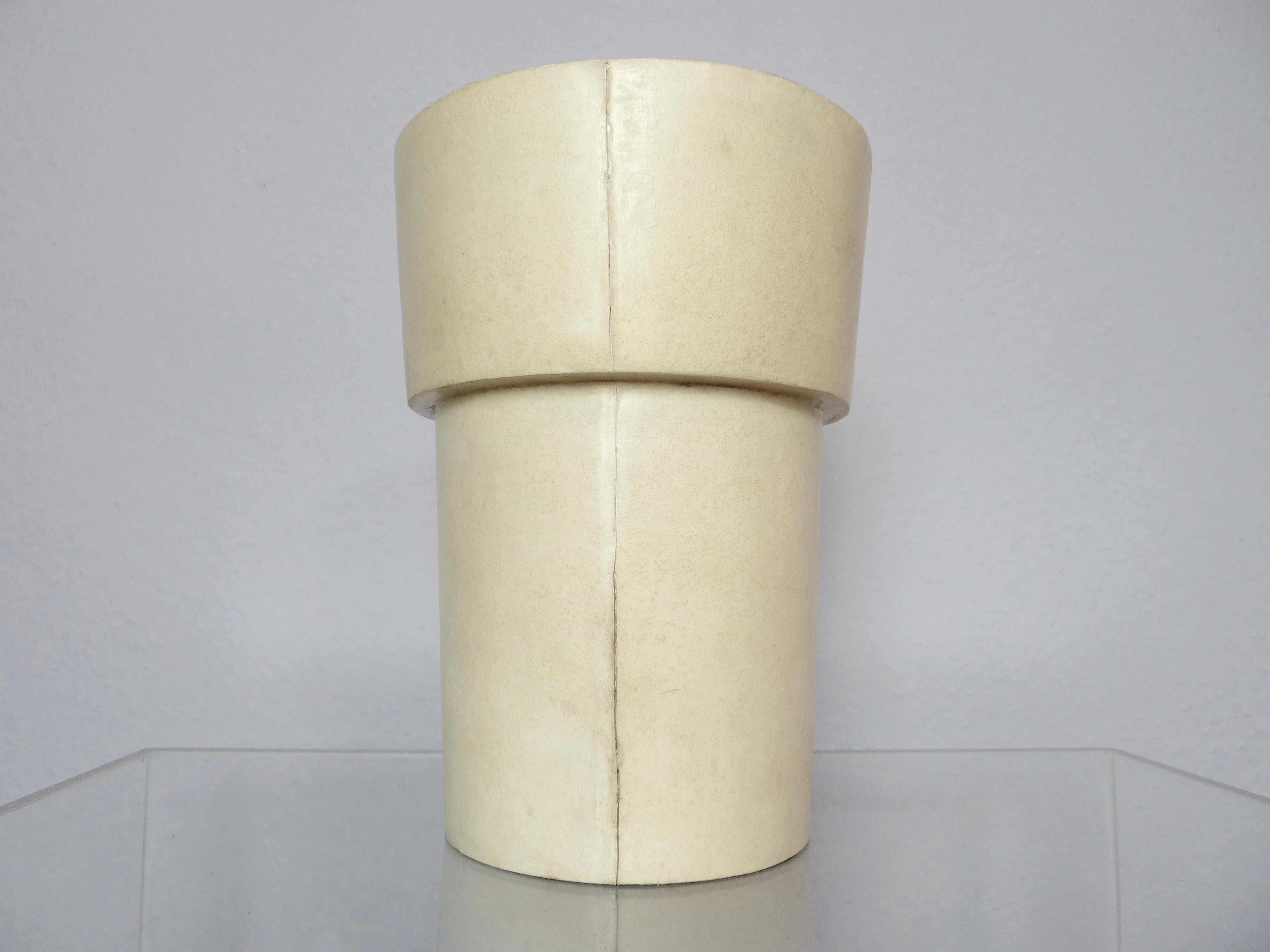 French Vase of Parchment Leather over Paper Mâché by R&Y Augousti, Paris, 1990s For Sale