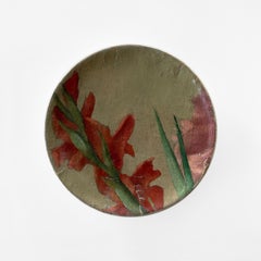 "Vase of Peonies" Contemporary Installation of Ceramic Plates and Oil on Canvas