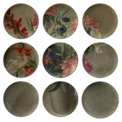 "Vase de pivoines" Installation contemporaine de plaques de céramique et d'huile sur toile. 