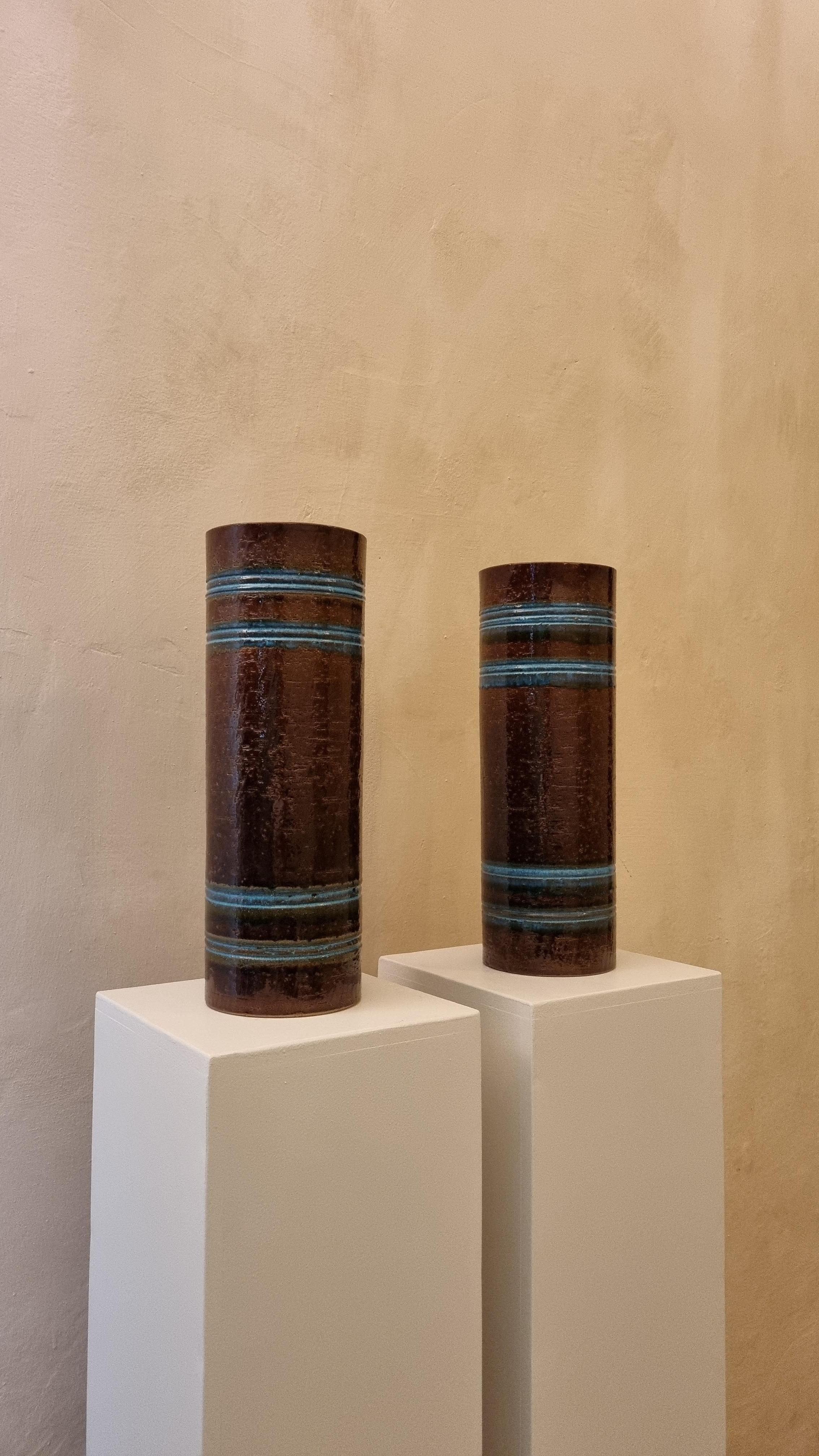 Vase of the Rimini series by Aldo Londi for  Bitossi Montelupo pottery, 70s. In Excellent Condition For Sale In Arezzo, Italy