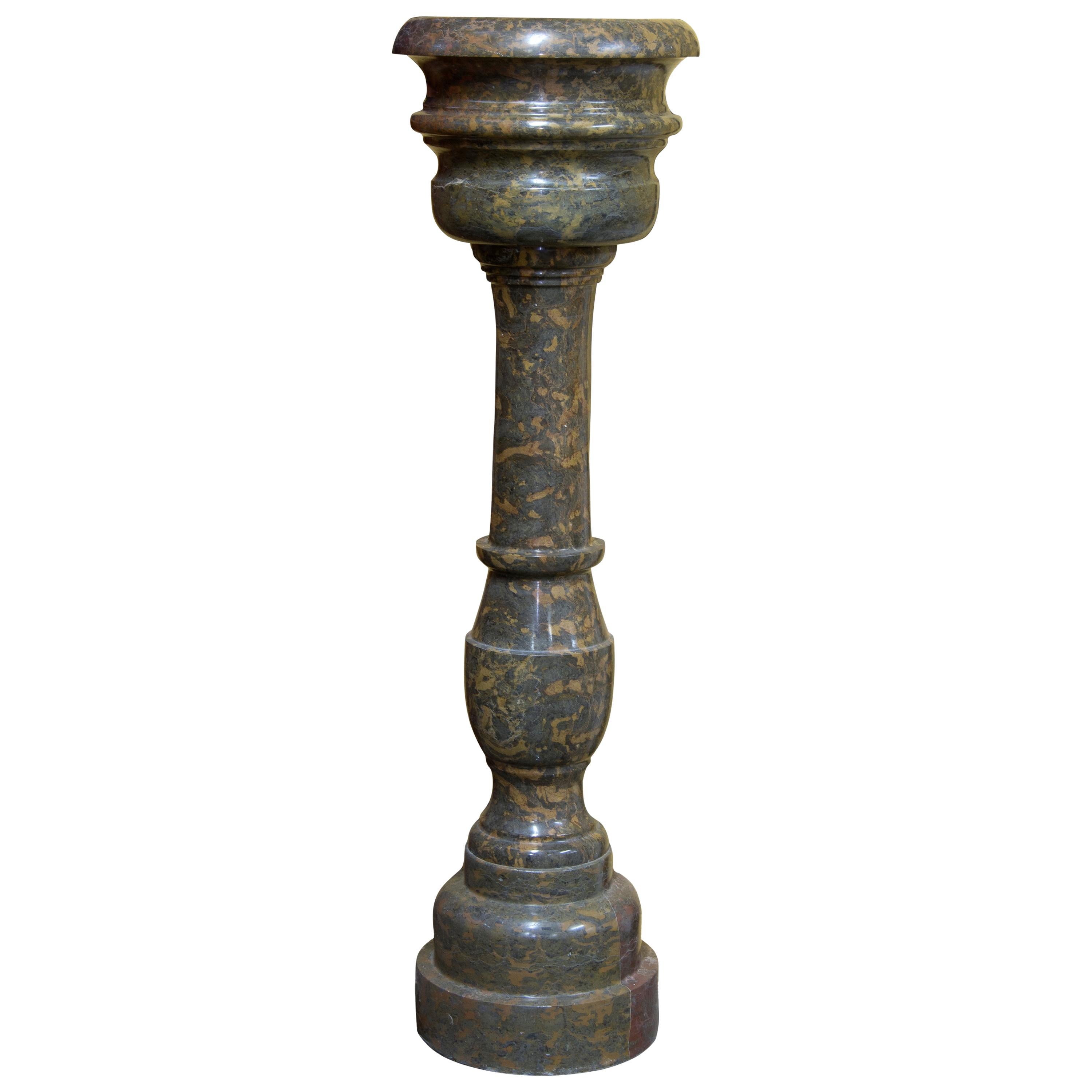 Vase on Column, Marble, 20th Century For Sale