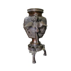 Vase on Stand with Dragon Handles, Early 20th Century