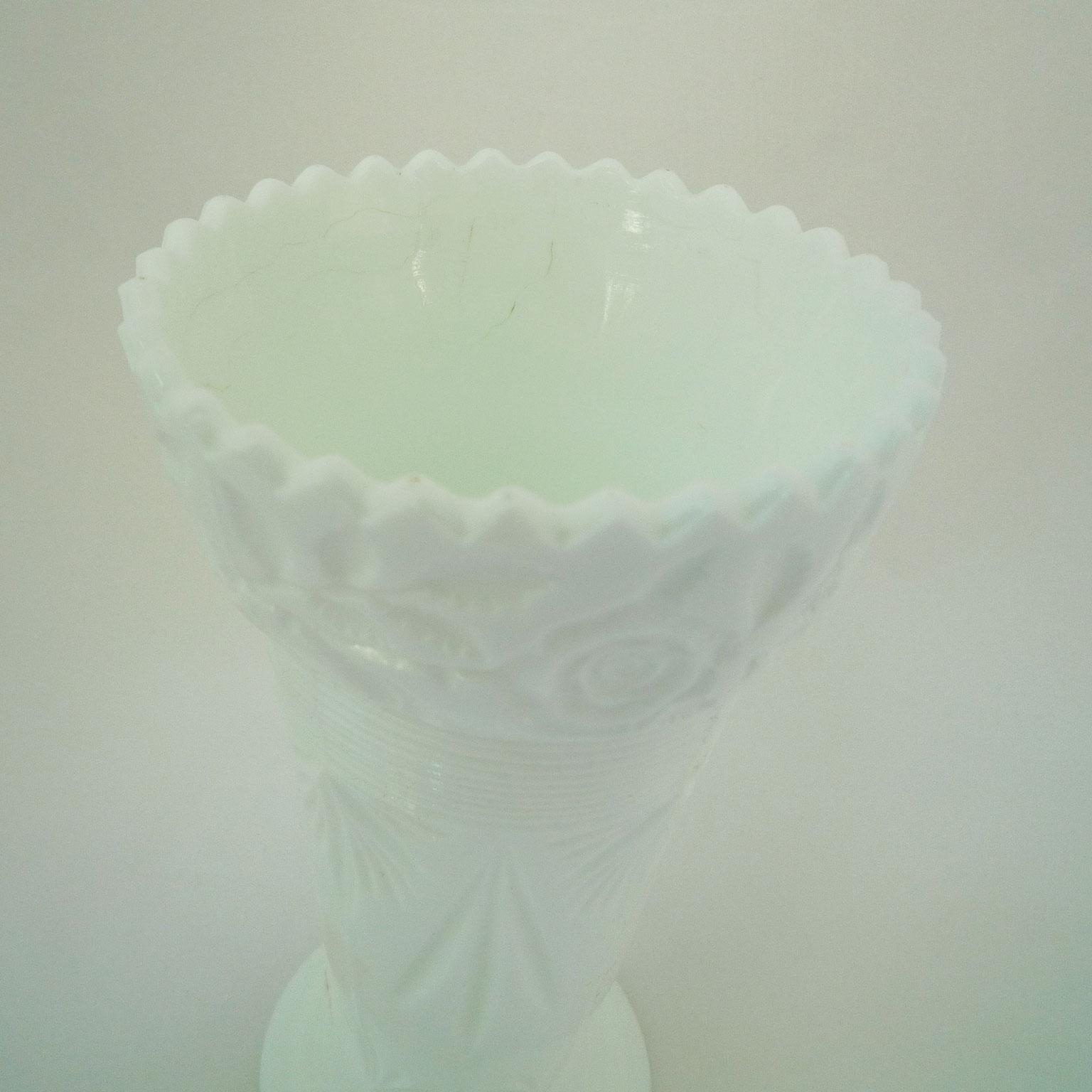 Early 20th Century Vase Opal Glass Art Nouveau For Sale