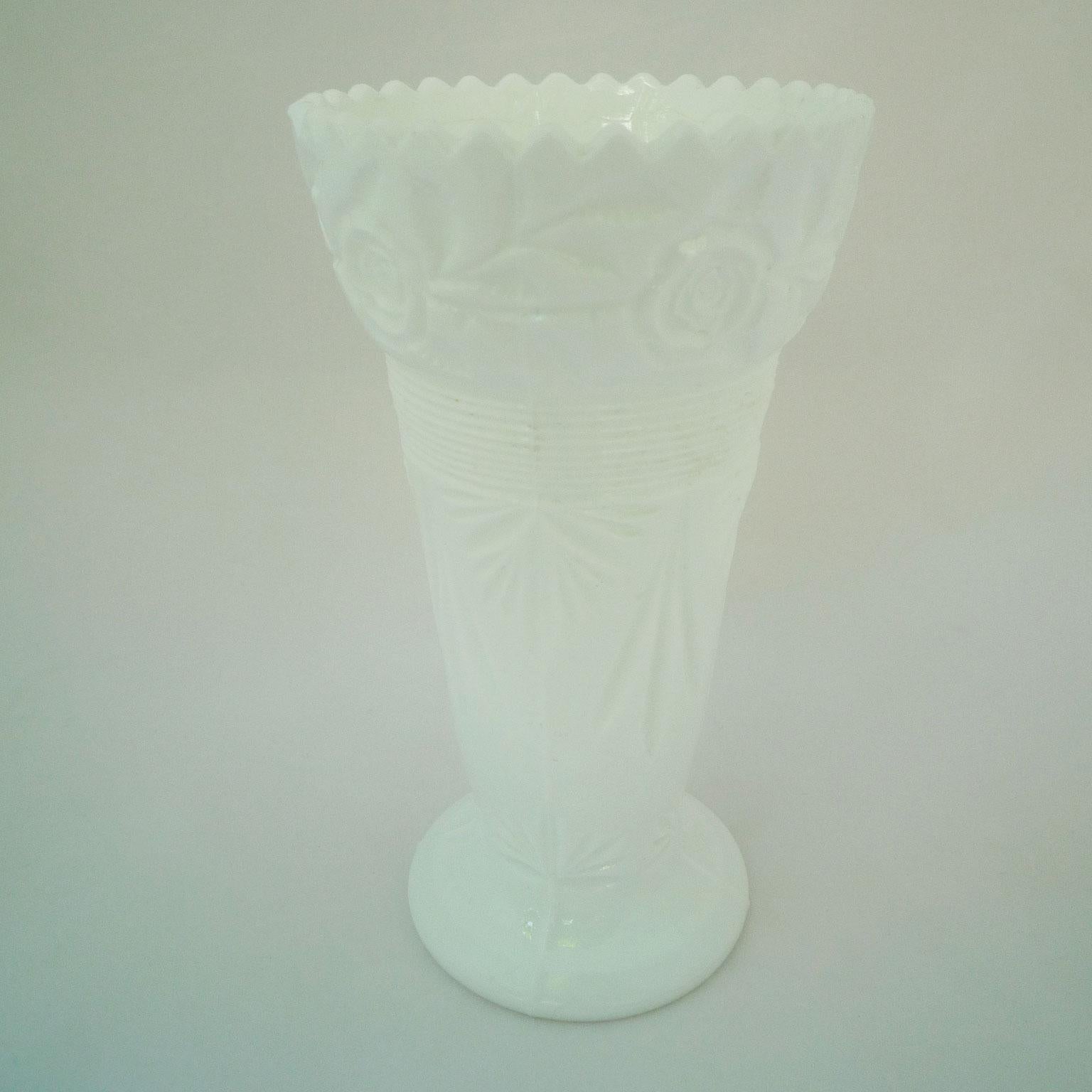 Opaline Glass Vase Opal Glass Art Nouveau For Sale