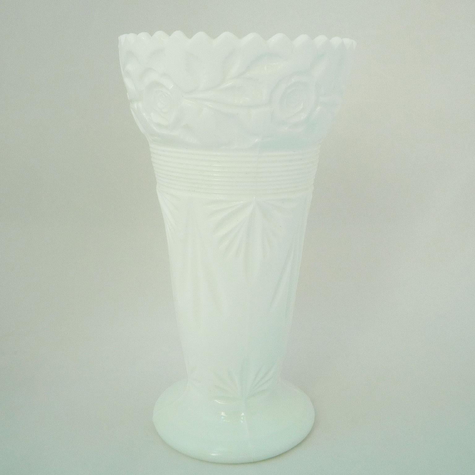 Vase Opal Glass Art Nouveau For Sale 1