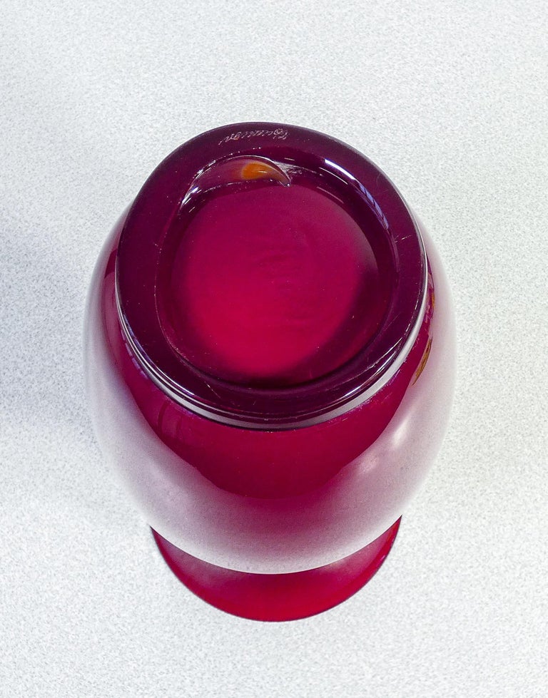 Vaso VENINI Opalino Rosso 706.08 RV INT LA