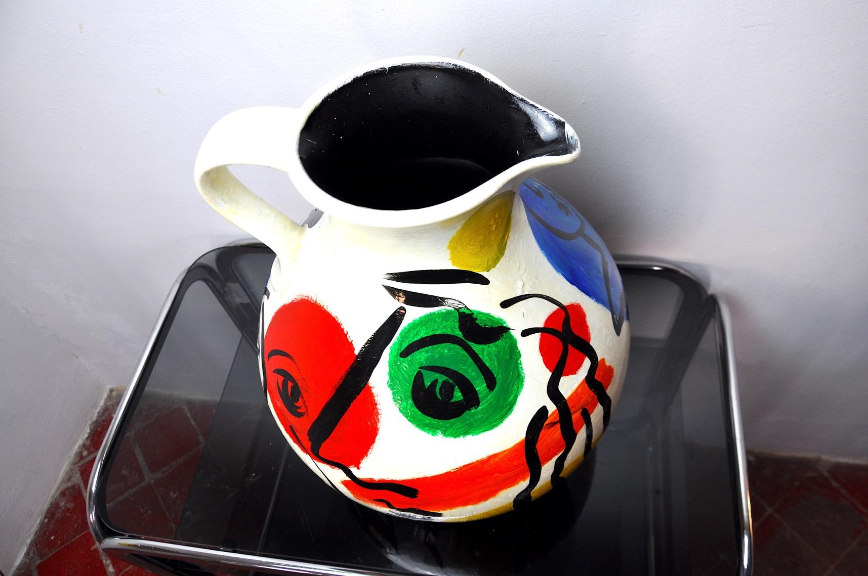 Late 20th Century Vase Painted by Peter Robert Keil, Signed, Germany, 1984 For Sale