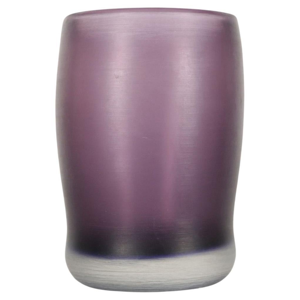 MidCentury Paolo Venini Inciso Glass Bottle Vase, 1950s, Murano, Italy