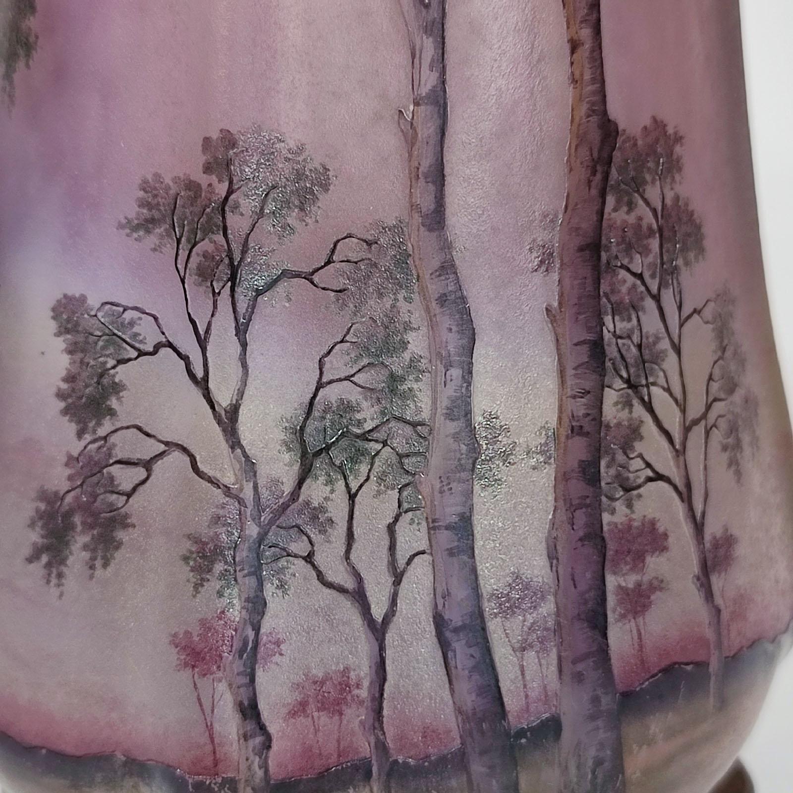 Vase Paysage de Verre - Frühlingslandschaft von Daum Nancy, frühe 1900er Jahre im Angebot 2