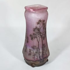 Vaso "Paysage de Verre" - Paesaggio primaverile di Daum Nancy, inizio 1900