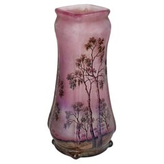 Vase Paysage de Verre - Frühlingslandschaft von Daum Nancy, frühe 1900er Jahre