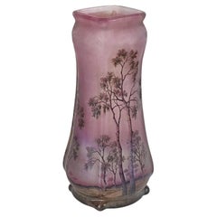 Vase Paysage de Verre - Frühlingslandschaft von Daum Nancy, frühe 1900er Jahre